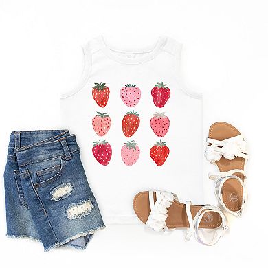 The Juniper Shop Strawberry Watercolor Chart Youth Tank Top