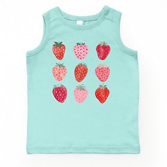 The Juniper Shop Strawberry Watercolor Chart Youth Tank Top