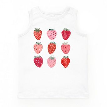 The Juniper Shop Strawberry Watercolor Chart Youth Tank Top