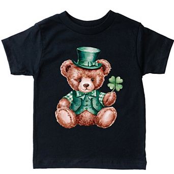 St. Patrick's Bear Clover - Toddler Short Sleeve Graphic T-Shirt