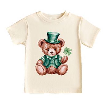 St. Patrick's Bear Clover - Toddler Short Sleeve Graphic T-Shirt
