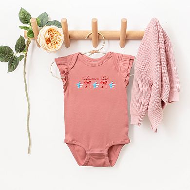 The Juniper Shop American Babe Star Bow Coquette Flutter Sleeve Bodysuit