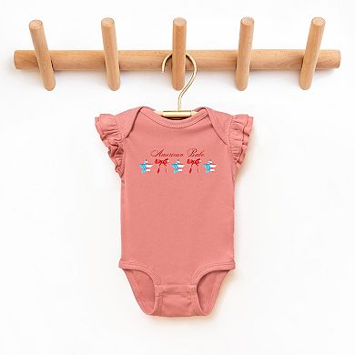 The Juniper Shop American Babe Star Bow Coquette Flutter Sleeve Bodysuit