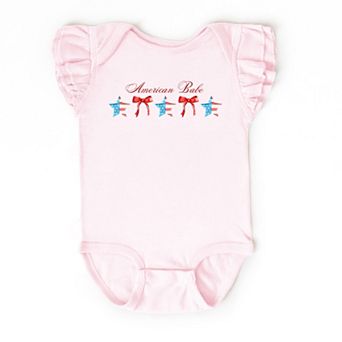The Juniper Shop American Babe Star Bow Coquette Flutter Sleeve Bodysuit