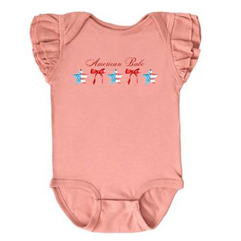 The Juniper Shop American Babe Star Bow Coquette Flutter Sleeve Bodysuit