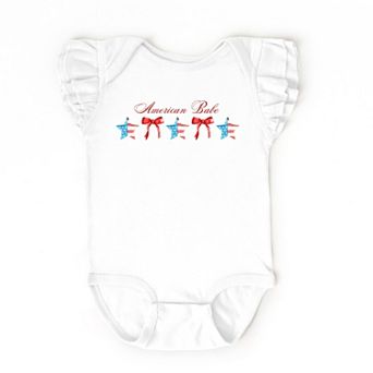 The Juniper Shop American Babe Star Bow Coquette Flutter Sleeve Bodysuit
