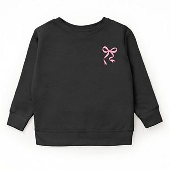 The Juniper Shop Pink Bow Outlined Youth Sweatshirt