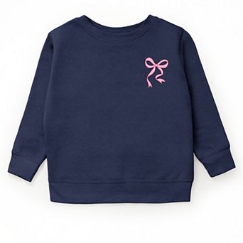 The Juniper Shop Pink Bow Outlined Youth Sweatshirt