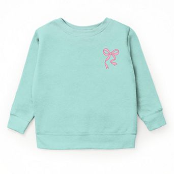 The Juniper Shop Pink Bow Outlined Youth Sweatshirt