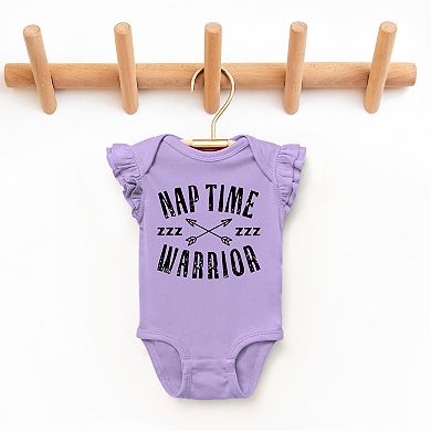 The Juniper Shop Nap Time Warrior Flutter Sleeve Bodysuit