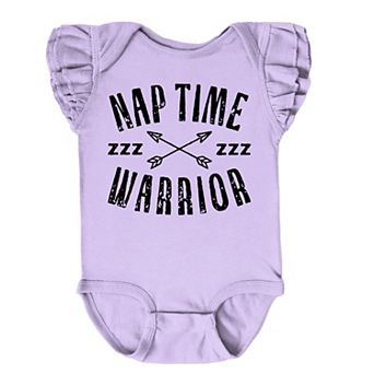 The Juniper Shop Nap Time Warrior Flutter Sleeve Bodysuit