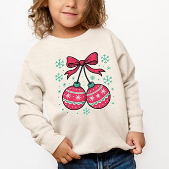Christmas Ornaments Sketched Snowflakes - Toddler Graphic Sweatshirt