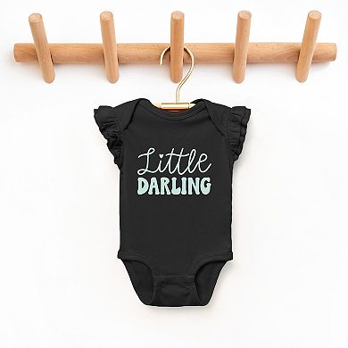 The Juniper Shop Little Darling Cursive Flutter Sleeve Bodysuit