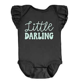 The Juniper Shop Little Darling Cursive Flutter Sleeve Bodysuit