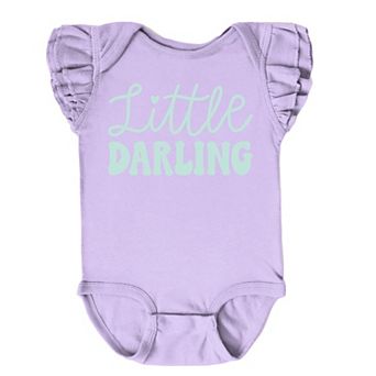 The Juniper Shop Little Darling Cursive Flutter Sleeve Bodysuit
