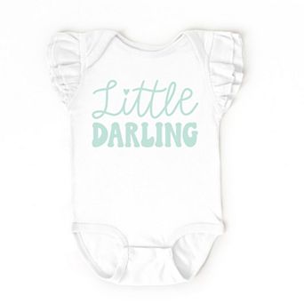 The Juniper Shop Little Darling Cursive Flutter Sleeve Bodysuit