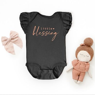 The Juniper Shop Little Blessing Heart Flutter Sleeve Bodysuit