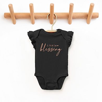 The Juniper Shop Little Blessing Heart Flutter Sleeve Bodysuit