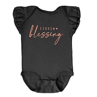 The Juniper Shop Little Blessing Heart Flutter Sleeve Bodysuit