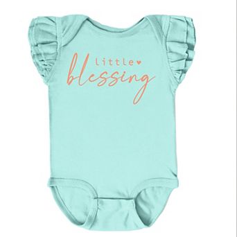 The Juniper Shop Little Blessing Heart Flutter Sleeve Bodysuit