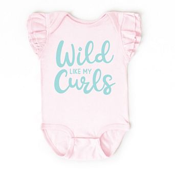 The Juniper Shop Wild Like My Curls Flutter Sleeve Bodysuit