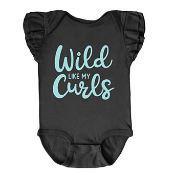 The Juniper Shop Wild Like My Curls Flutter Sleeve Bodysuit
