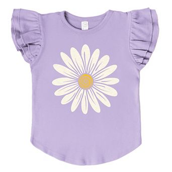 The Juniper Shop White Daisy Flutter Sleeve Tee