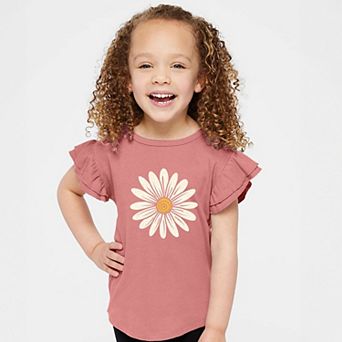 The Juniper Shop White Daisy Flutter Sleeve Tee