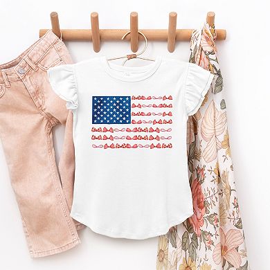 The Juniper Shop American Bow Flag Coquette Flutter Sleeve Tee