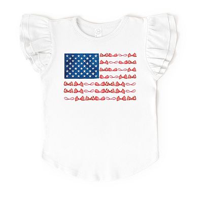 The Juniper Shop American Bow Flag Coquette Flutter Sleeve Tee