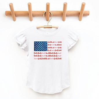 The Juniper Shop American Bow Flag Coquette Flutter Sleeve Tee