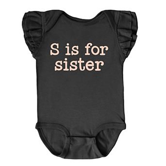 The Juniper Shop S Is For Sister Flutter Sleeve Bodysuit