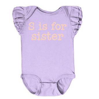 The Juniper Shop S Is For Sister Flutter Sleeve Bodysuit