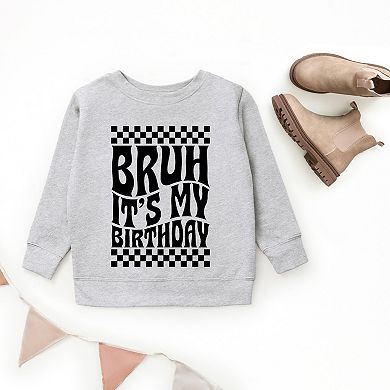 The Juniper Shop Bruh It's My Birthday Checkered Youth Sweatshirt