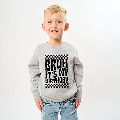 The Juniper Shop Bruh It's My Birthday Checkered Youth Sweatshirt