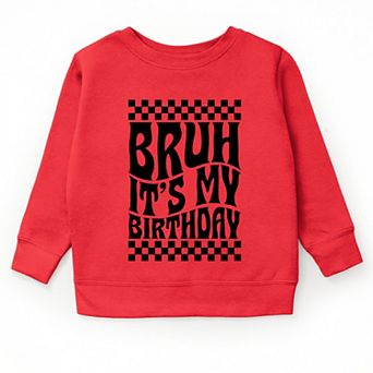 The Juniper Shop Bruh It's My Birthday Checkered Youth Sweatshirt