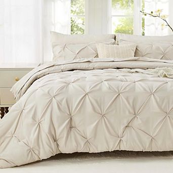Great Ambitions Comforter Set,7 pc Bed in a Bag,Pintuck Bedding Sets for All Season