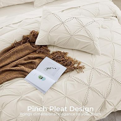 Great Ambitions Comforter Set,7 Piece Bed in a Bag,Pintuck Bedding Sets for All Season