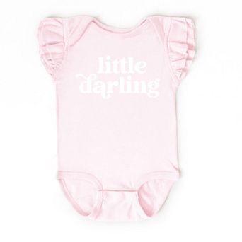 The Juniper Shop Little Darling Flutter Sleeve Bodysuit