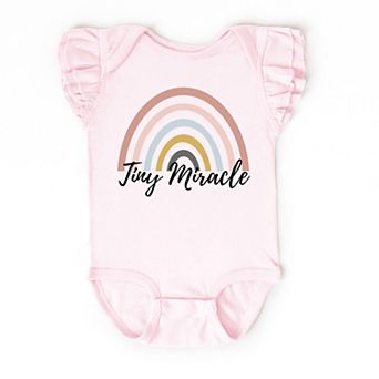 The Juniper Shop Tiny Miracle Rainbow Flutter Sleeve Bodysuit
