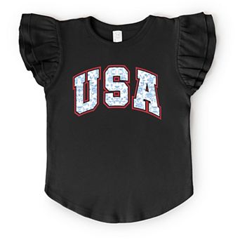 The Juniper Shop USA Blue Willow Flutter Sleeve Tee