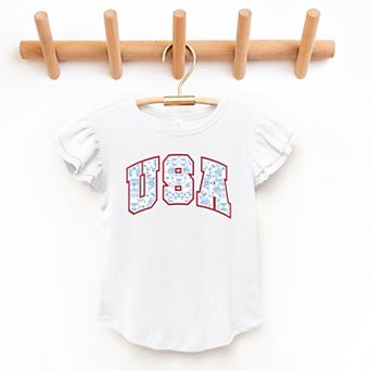 The Juniper Shop USA Blue Willow Flutter Sleeve Tee
