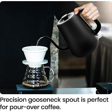 Fast 0.8L Electric Kettle: 1-Touch Operation, Auto Shut-Off, Gooseneck Spout for Precision Brewing