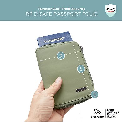 Travelon RFID Blocking Passport Zip Wallet
