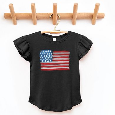 The Juniper Shop American Flag Smudged Flutter Sleeve Tee
