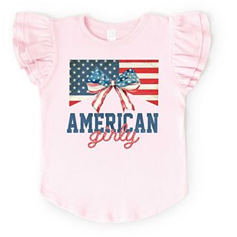 The Juniper Shop American Girly Flag Coquette Flutter Sleeve Tee
