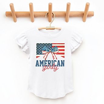 The Juniper Shop American Girly Flag Coquette Flutter Sleeve Tee