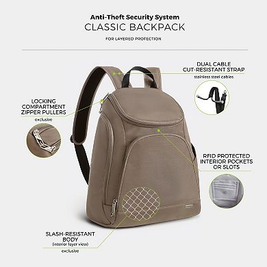 Travelon Anti-Theft Multiple Compartments Classic Backpack