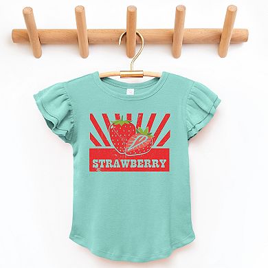 The Juniper Shop Strawberry Rays Flutter Sleeve Tee