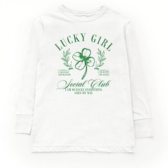 Lucky Girl Social Club Clover - Youth Long Sleeve Graphic T-Shirt